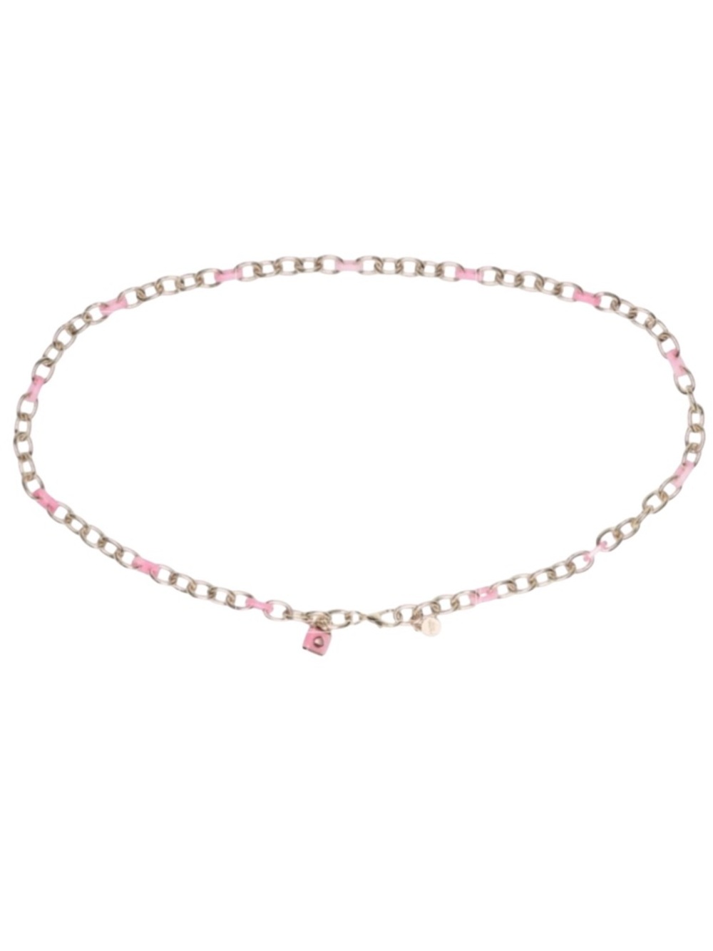 Kate Spade New York Women’s  L/XL lock & spade chain link belt PINK NWT